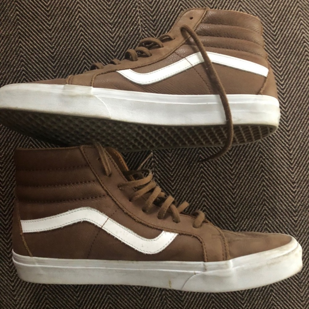 Vans Mens 11.5 SK8-Hi MTE Leather Brown High Tops